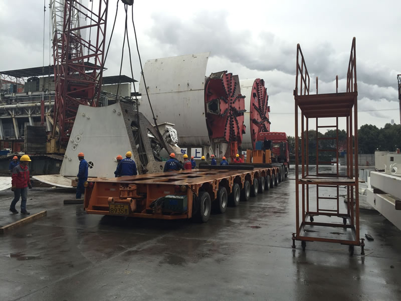 Smooth and Safe Transportation of a complete set of 9-meter diameter shield machines 